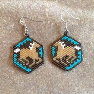 Running Horses Beaded Earrings, New, Handmade by Me